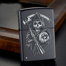 zippo打火机28504死神 黑哑漆彩印   之宝骷髅系列个性款