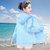 南极人防晒衣女2020夏新款大码防紫外线防晒服透气皮肤衣连帽薄款短外套(浅蓝色 2XL)