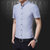 2019夏季新款男士短袖衬衫商务休闲时尚潮流男式衬衫 2301(灰色 XXXL)第2张高清大图