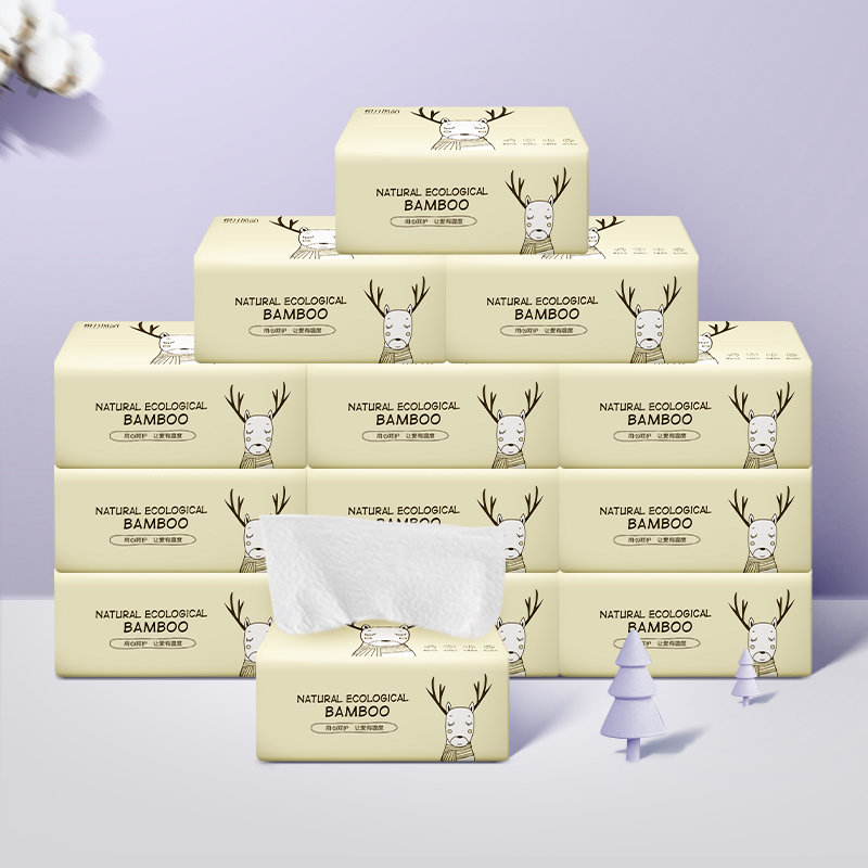 悦竹风语原生木浆32包抽纸4层加厚包