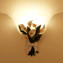 创意花灯创意墙壁个性壁灯 卧室床头灯客厅衣帽间办公室温馨壁灯 室内壁灯(单头 赠5W暖光)
