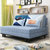 SKYMI简约沙发床坐卧两用沙发布套可拆洗可折叠布艺沙发多功能沙发客厅沙发(浅蓝色 1米)