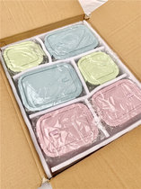 外贸出口玻璃保鲜盒9个套装 套盒玻璃密封盒4件套(韩国6件套保鲜盒 默认版本)