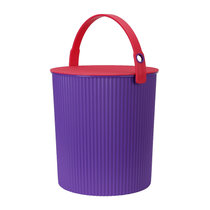 日本 Omnioutil 炫彩桶多功能收纳桶 带盖收纳篮 家用户外储物凳 凳子 真快乐厨空间(紫色 10L)