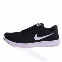 耐克男鞋赤足nike free 5.0运动鞋轻便透气跑步鞋夏季网面休闲女鞋(黑白 38)