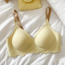 SUNTEK“春日玫珑茉莉” 春夏无痕裸感内衣女轻薄舒适无钢圈运动bar文胸(柠檬黄 XL/38ABC)