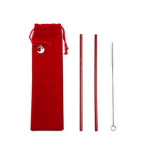 INS圣诞304不锈钢吸管套装金属吸管创意饮料吸管套装带礼袋可定制(默认 5)