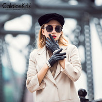 CaldiceKris （中国CK）冬季防风加绒简约女士手套CK-G333(黑色 均码)