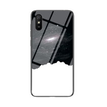 小米红米9手机壳新款9A星空彩绘玻璃壳Redmi9防摔软边红米9a保护套(宇宙星空 红米9A)