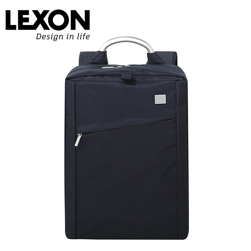 LEXON乐上14寸电脑背包男商务双肩包休闲出差旅行通勤大容量书包(蓝黑色)