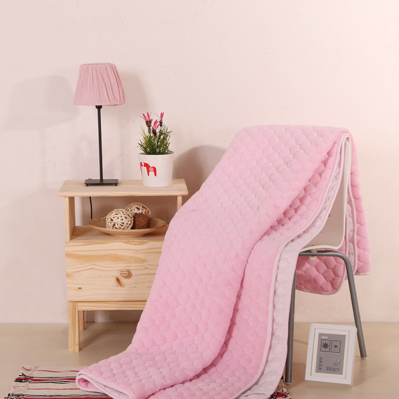 禧多屋床上用品 珊瑚绒榻榻米床垫可折叠床褥子(粉色 180*200cm)