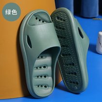 SUNTEK浴室拖鞋女夏季室内家居镂空漏水卫生间静音防滑洗澡冲凉拖鞋男士(39-40【适合38-39脚穿】 绿色【简约款】)