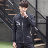 春季2017新款男装外套男青年修身型夹克运动韩版潮流薄上衣服F8606(F8606黑色)