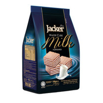 杰克Jacker方形夹心威化酥马来西亚原装进口饼 干100g牛奶味