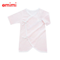 emimi 爱米米 日本制造 新生儿宝宝内衣纯棉连体衣 0-3个月 3-6个月(3-6个月 粉色条纹)