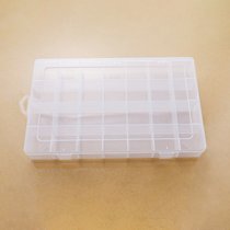 28格可拆卸diy多功能桌面分格盒耳钉化妆品收纳工具钻透明塑料盒(28格可拆白色)