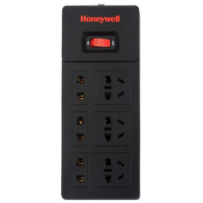 霍尼韦尔honeywell黑色经典插座sps2006r6位接线板