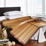 精品老板席1.5/1.8米 床上用品 天然竹子 环保健康 可折叠 双面可用凉席(黄色 1.8m床)
