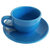萌可陶瓷纯色美式咖啡杯圆形蓝色杯碟2套