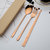 筷子勺子 304不锈钢餐具组合三件套学生便携餐具韩式叉子成人套装(玫瑰金（勺+叉+筷子+卡其盒） 默认版本)