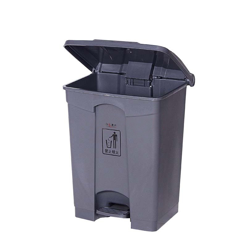 白云清洁脚踏垃圾桶方形 30l45l68l87l小区楼道翻盖式垃圾桶果皮桶有