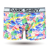 DarkShiny 高弹透气舒适 手绘宇宙涂鸦 男式平角内裤「MOSW19」(花色 XL)