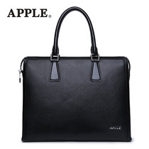 苹果 APPLE 男士牛皮手提包商务简约大气公文包休闲单肩斜跨大包1601550100214黑色