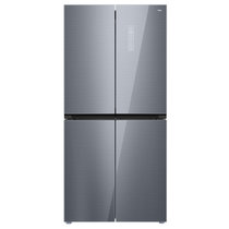 TCL491立升 十字四门冰箱 纤薄机身 AAT负氧离子养鲜 全时感应变频 干湿分储 R491P8-U佩恩灰