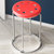 可摞叠简约餐桌圆凳网红时尚轻奢钢筋凳简易凳子家用客厅加厚高凳(红色ABS面)