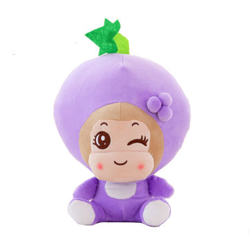 创意水果嘻哈猴公仔抱枕猴子毛绒玩具布娃娃玩偶七夕礼物女生葡萄30cm