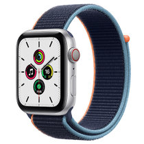 Apple Watch SE 智能手表 GPS+蜂窝款 44毫米银色铝金属表壳 深海军蓝回环式表带MYEW2CH/A