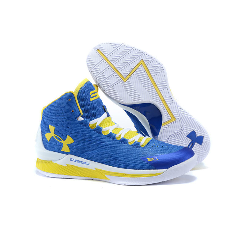 篮球鞋耐克nikecurryone库里一代精英战靴全明星气垫男子篮球鞋蓝白黄