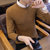 卡郎琪 男士秋冬季新款假两件保暖套头毛衣 韩版衬衫领针织衫假领长袖衬衣带领子上衣潮QCC126-1-850(焦糖色 L)