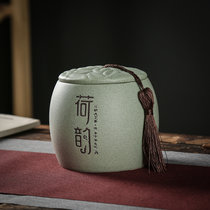 荷韵陶瓷茶叶罐 家用储物罐密封罐普洱罐茶叶盒防潮便携旅行存储罐