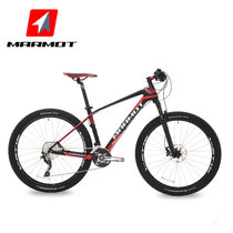 MARMOT土拨鼠自行车山地车男女式成人单车碳纤维30速山地自行车(黑红白 27.5英寸)