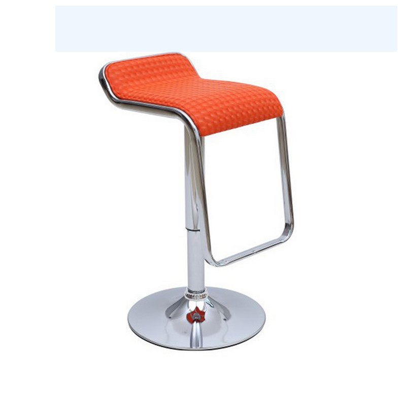 简约环保前台椅子 高脚凳 休闲创意可升降旋转餐椅c153(水晶橘黄色款