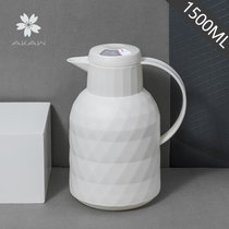 日本AKAW新款保温壶家用水壶玻璃内胆暖壶小型热水瓶大容量暖瓶(皓月白-1500ml)