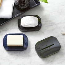 侑家良品沥水香皂盒子创意双层肥皂盒 浴室香皂架 墨绿1个装 国美超市甄选