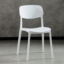 北欧家用塑料餐椅子简约休闲靠背椅子时尚塑胶书桌洽谈椅户外凳子(白色 默认版本)