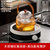 JKV电陶炉煮茶壶玻璃耐热提粱烧水泡茶全自动专用茶具蒸汽煮茶器(CB65条纹提梁壶+黑白配电陶炉 默认版本)