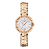 天梭(TISSOT)瑞士手表 弗拉明戈系列石英机芯 玫瑰金钢带女表女士商务T094.210.33.111.01(玫瑰金色)