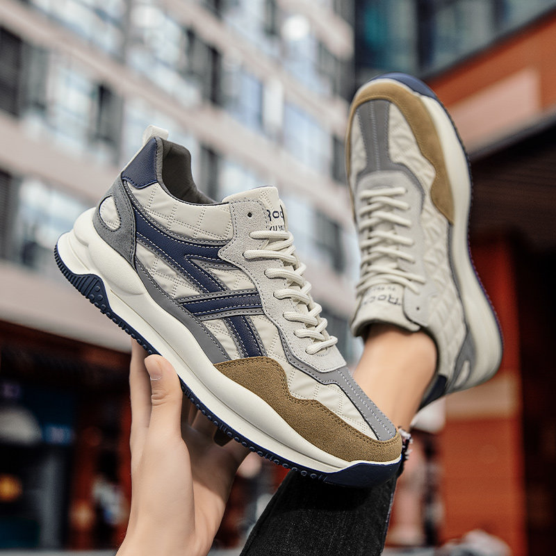 clawmoney时尚轻奢手工v6定制休闲男鞋舒适缓震运动潮鞋白蓝40