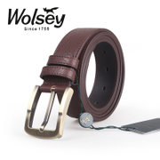 金狐狸Wolsey男士针扣皮带WF666-9啡色