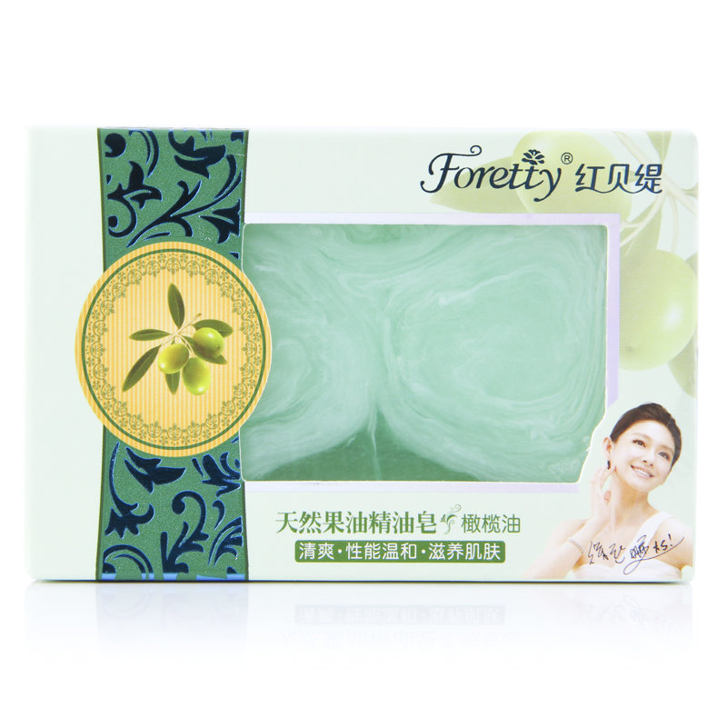 红贝缇（foretty）天然果油精油皂120g（洁面皂 沐浴皂 香皂 手工皂）(天然果油精油皂120g 橄榄油)