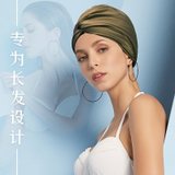 SUNTEK飞鱼未来泳帽女长发布料舒适不勒头时尚护耳防晒温泉游泳帽显脸小(橄榄粽F0099-3)