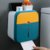 卫生间纸巾盒厕所卫生纸置物架壁挂式抽纸盒免打孔创意防水纸巾架(双层墨绿+黄色)