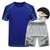运动套装男夏季短袖短裤健身服男运动T恤健身衣透气速干跑步1265(彩蓝-灰裤黑条 L)