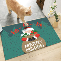 圣诞节狂欢卡通地垫家用入户门口脚垫防滑玄关地毯卧室圣诞装饰(送礼物的圣诞老人 60*90厘米)