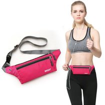 新款运动腰包女防水贴身腰包户外跑步腰包手机包零钱包(黑色 腰包)