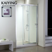 凯鹰(KAIYING)整体淋浴房8mm厚浴室钢化玻璃隔断(三门联动)可定制86L(左开门)